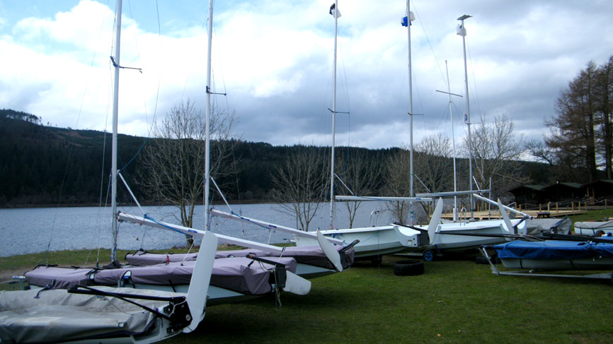 Sail boats on Loch Ken in Galloway