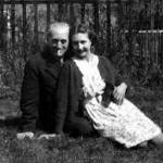 Sheila Fenn and her dad, Ilford, Essex in the back garden, August 1939