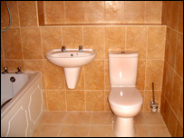 The bathroom in the modalar house