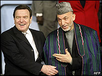 حامد کرزی و گرهارد شرودر