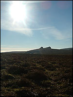 Sun above Haytor Rocks