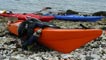 Sea Kayaks on the shore of Arran