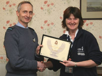 Nina Davey with Commodore Gordon Moulds 