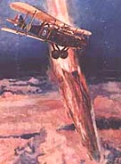 Illustration of a Zeppelin raid is intercepted and terminated over the North Sea