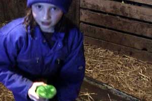 Emma has to help out feeding the new-born lambs...