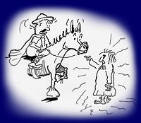 Francis Tavener comes face to face with Haddock's ghost! Cartoon by Brian Willis.