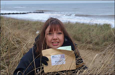 BBC Radio Norfolk's Becky Betts in Bacton on the North Norfolk coast