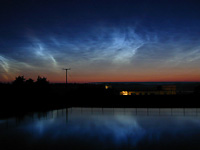 A photograph of noctilucent clouds, copyright: John Rowlands.