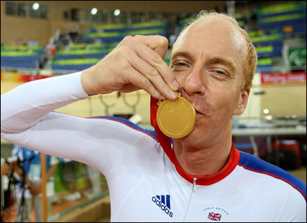 Simon Richardson, whose bike incorporated parts from Chris Hoy and Jason Queally