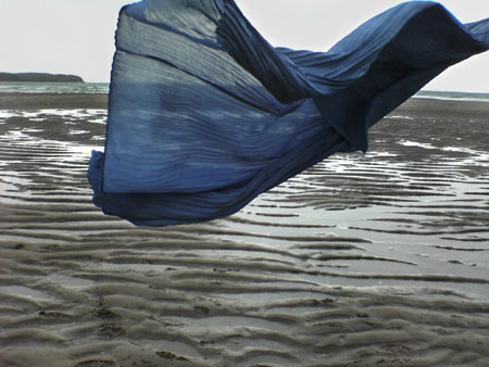 Burkha on the Beach, Bigbury-on-Sea by Jenny Matthews