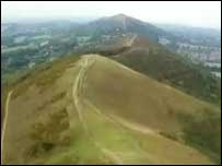 Aerial view of the Malvern Hills