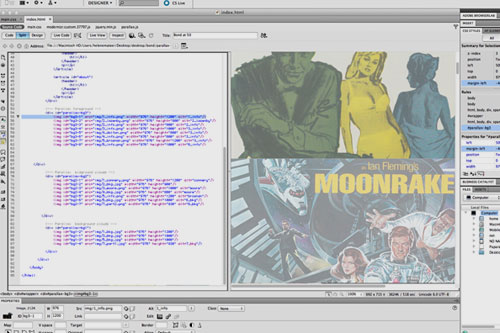 Helene working out the coding for the infographic on Dreamweaver
