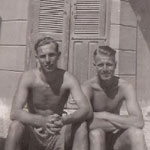 George and I after a swim, Tel Aviv 1944