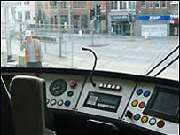 Nottingham tram driver's seat