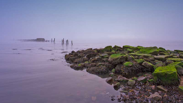 The Firth of Forth shrouded in fog