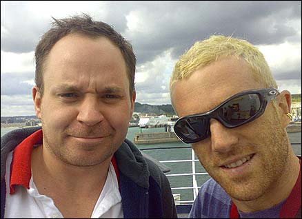 Ben (l) and Tom (r), ferry to Calais