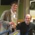 Salman Rushdie with Jeremy Vine editor Phil Jones