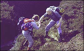 Negotiating the groughs on Kinder Scout