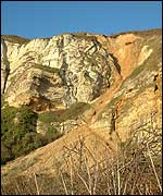Landslip at cliffs in East Devon