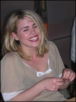 Billie joking around at the Q&A