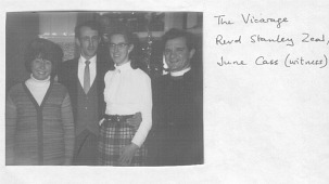 A picture of Jenny Gerrard's no-frills wedding in 1972.