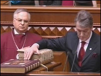 Viktor Yuşçenko yemin töreninde