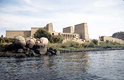 The island of Philae, showing temple of Isis