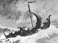 Artist's conception of the Viking ship of Norse explorer Leif Erikson
