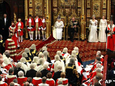 Queen's Speech being read out in House of Lords