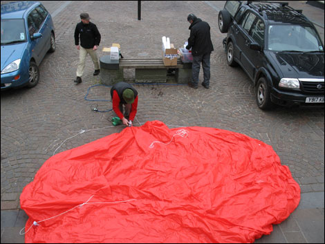 The giant red nose which was pushed up Skiddaw
