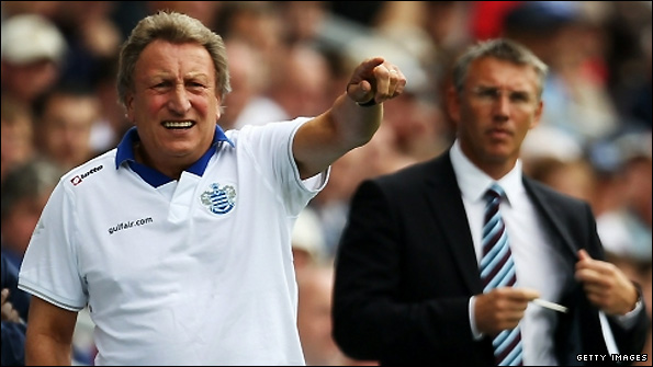 QPR manager watches his team defeat Scunthorpe