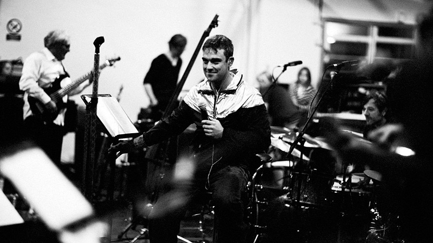 Robbie Williams performs at BBC Electric Proms 2009