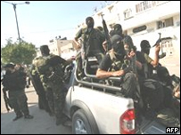 Membros das forças de segurança do Hamas