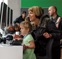 A mother and child at the Doors Open Day