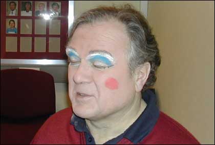 Dave Bradley being made up