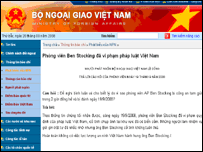 Website Bộ Ngoại Giao VN trả lời câu hỏi phóng viên về lý do đánh và bắt giữ phóng viên AP hai giờ