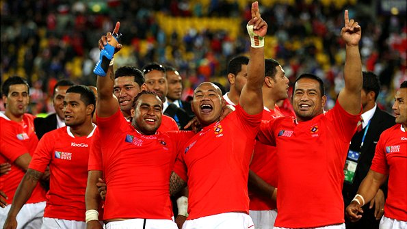 Tonga celebrate beating France