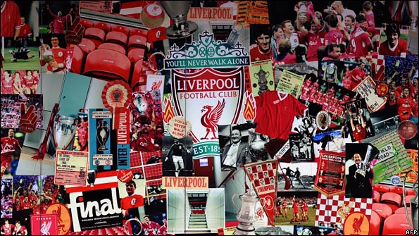 Liverpool photocollage at the Anfield Stadium shop