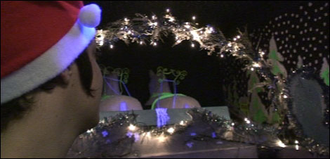 An elf ensures the ride goes smoothly