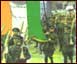 Image of soldiers carrying a tricolour