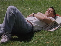 Someone relaxing in the park