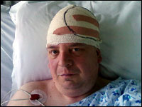 Man in hospital