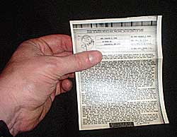 The tiny printout of the V-Mail