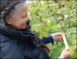 Mary with some of the trees she saved.