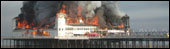 Weston-super-Mare pier on fire