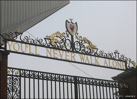 The Shankly gates at Anfield football ground