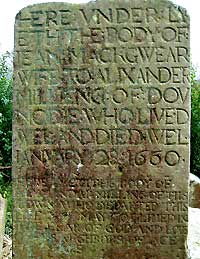 Gravestone of Jean Mackgwear, "who lived well and died well"