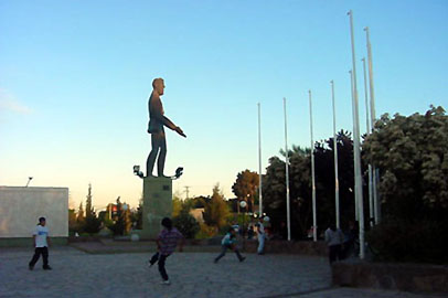 Statue of Lewis Jones, founder of the Welsh colony, Trelew, Patagonia