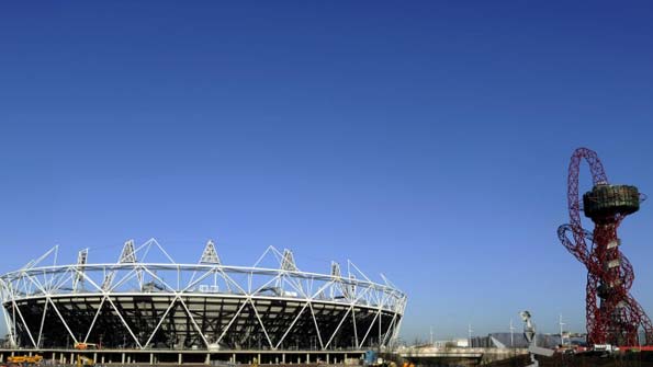 The Olympic Stadium and the ArcelorMittal Orbit sculpture at the Olympic Park. Photo credit: Rebecca Naden/PA Wire<br />
