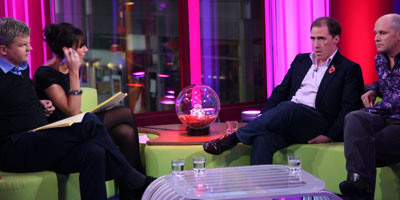 Rob Brydon in the studio